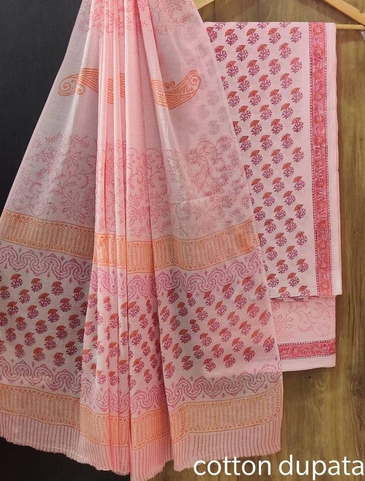 Block Printed Cotton Dress Material