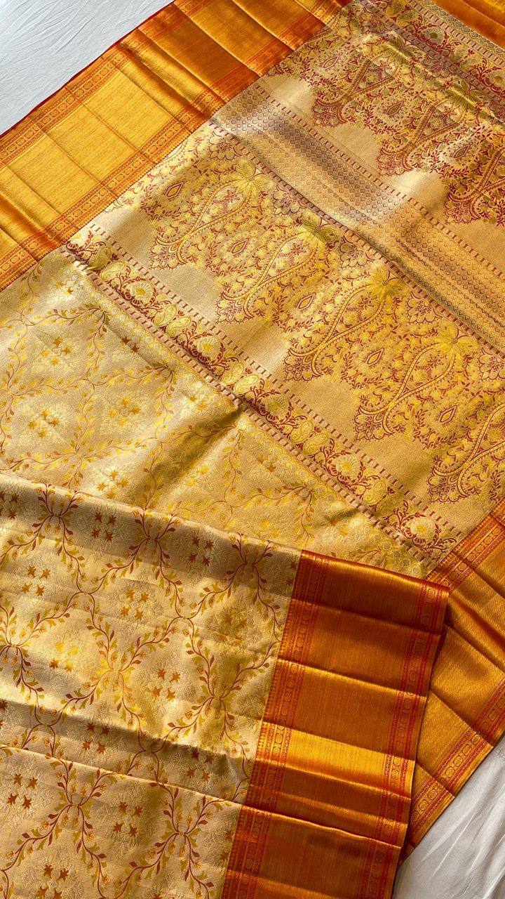 Gadwal Handloom Pure Silk Brocade Design Kanchi Weaving Saree