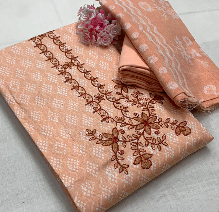 Jaipur Printed Work Cotton Dress Material