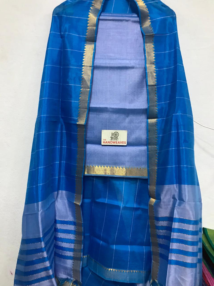 Mangalagiri Silk / Cotton Dress Material Without Bottom