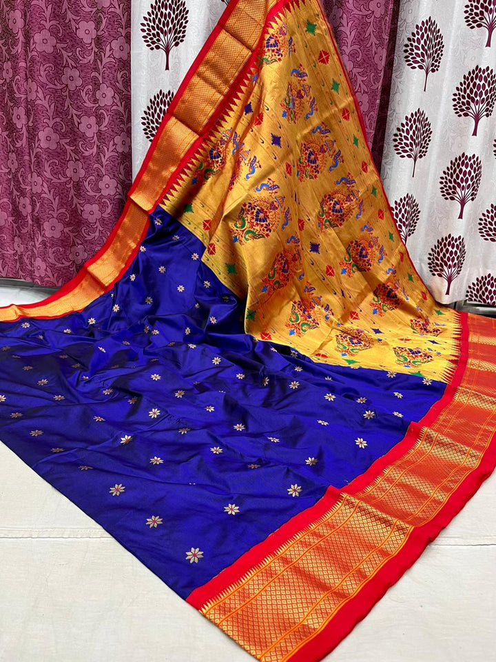 Paithani Handloom Pure Silk All Over Buttas Design Saree