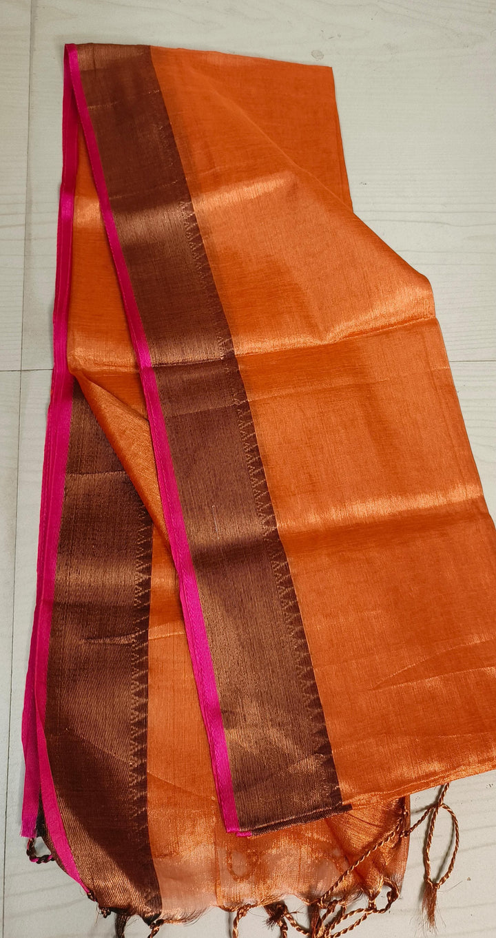 Tissue Silk Small Temple Border Saree