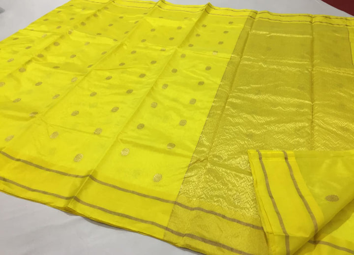 Chanderi Handloom Katan Silk All Over Buttas Design Saree