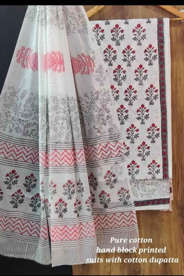 Block Printed Cotton Dress Material