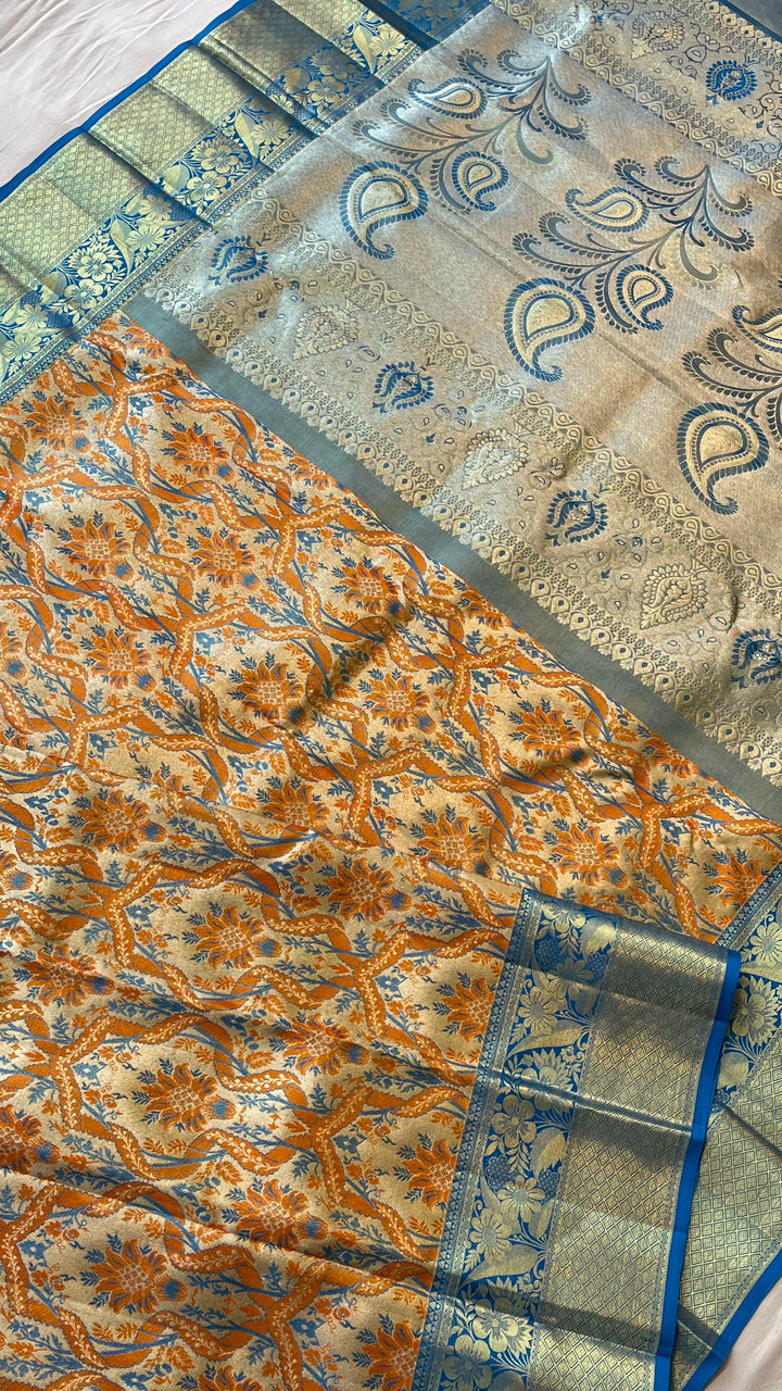 Gadwal Handloom Pure Silk Brocade Design Kanchi Weaving Saree