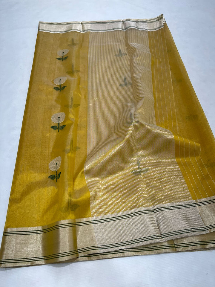 Chanderi Handloom Katan Silk All Over Meenakari Buttas Design Saree