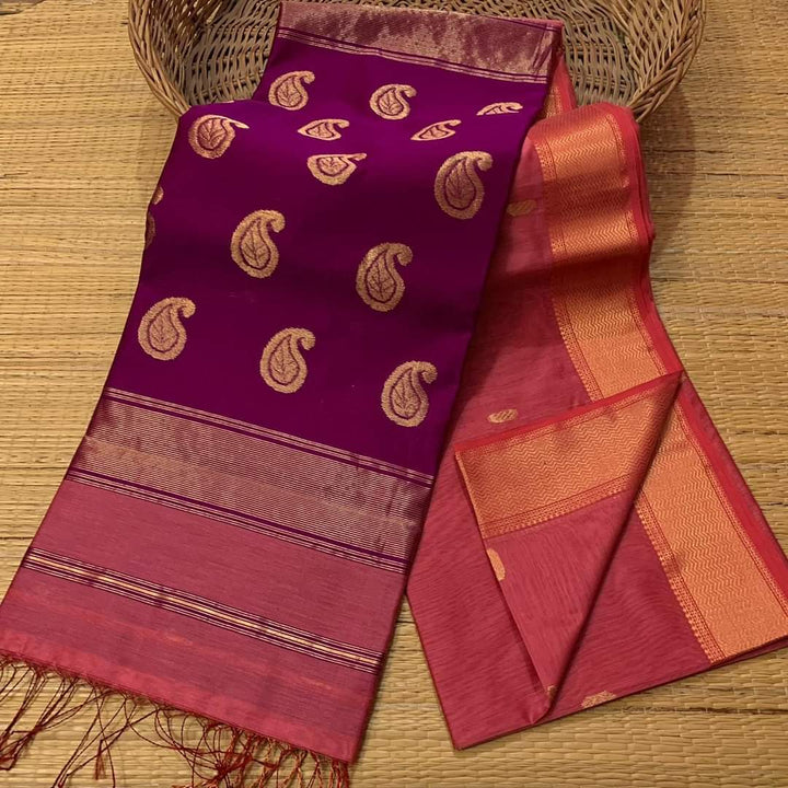 Semi Maheshwari Silk / Cotton Saree