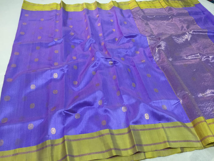 Chanderi Handloom Katan Silk All Over Buttas Design Saree