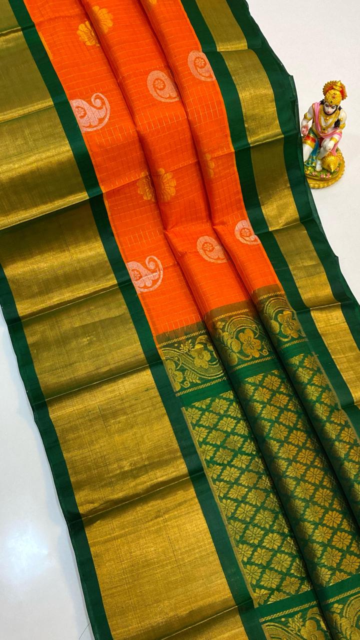 Kuppadam Silk / Cotton Buttas Design Saree