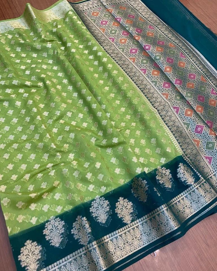 Banaras Georgette Semi Silk Saree