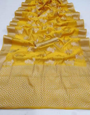 Organza Silk Weaving Saree With Blouse