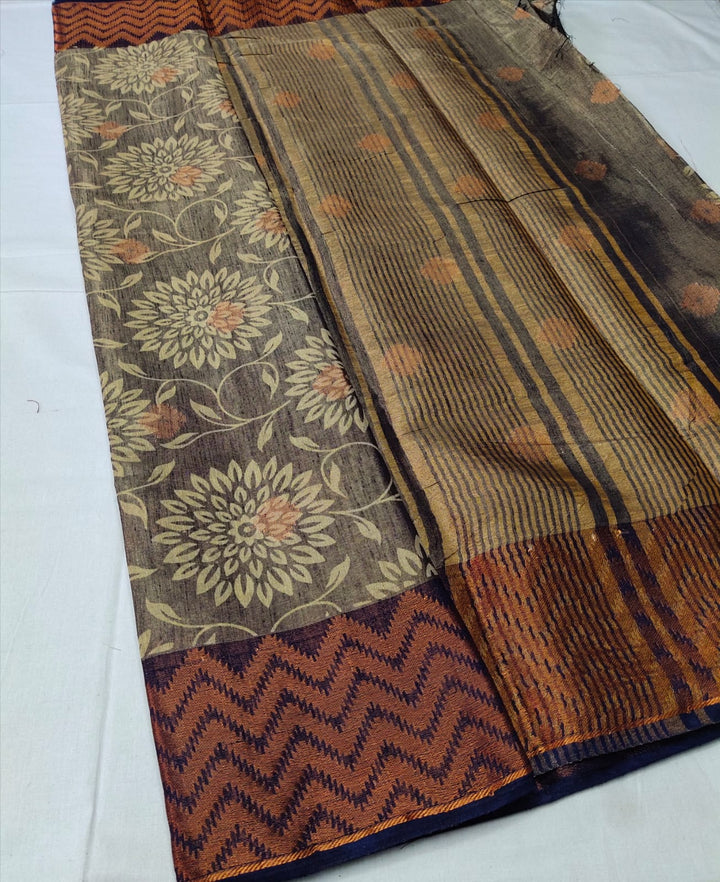 Linen Batik Printed Tissue Saree