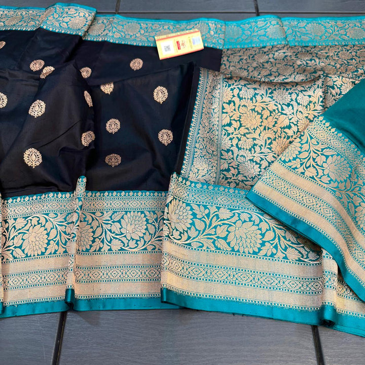 Banaras Handloom Katan Silk Buttas Design Saree