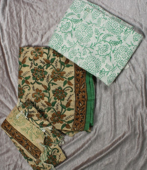 Bengal Cotton Hand Block Printed Dress Material(3Pcs)