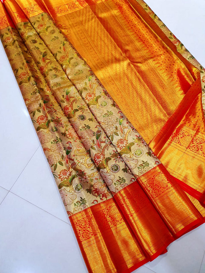 Kanchipuram Handloom Tissue Silk Saree
