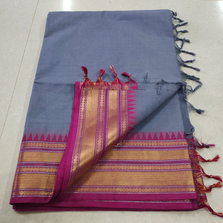 Kanchipuram Cotton Saree With Blouse