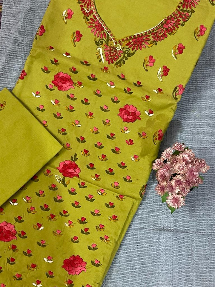 Kantha Work Cotton Dress Material