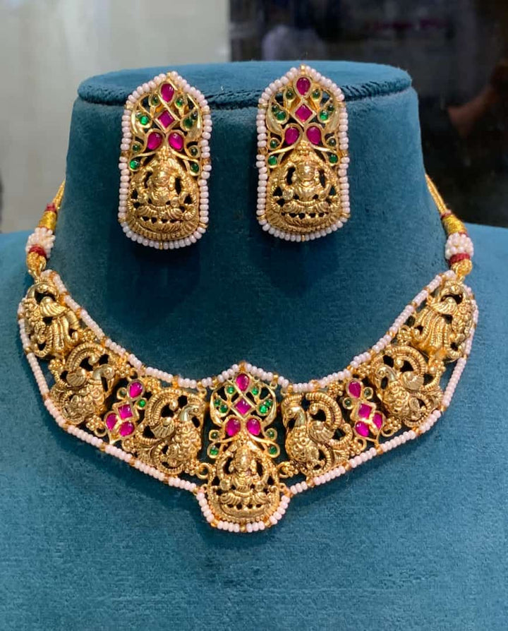 Nakshi Necklace Set In One Gram Gold