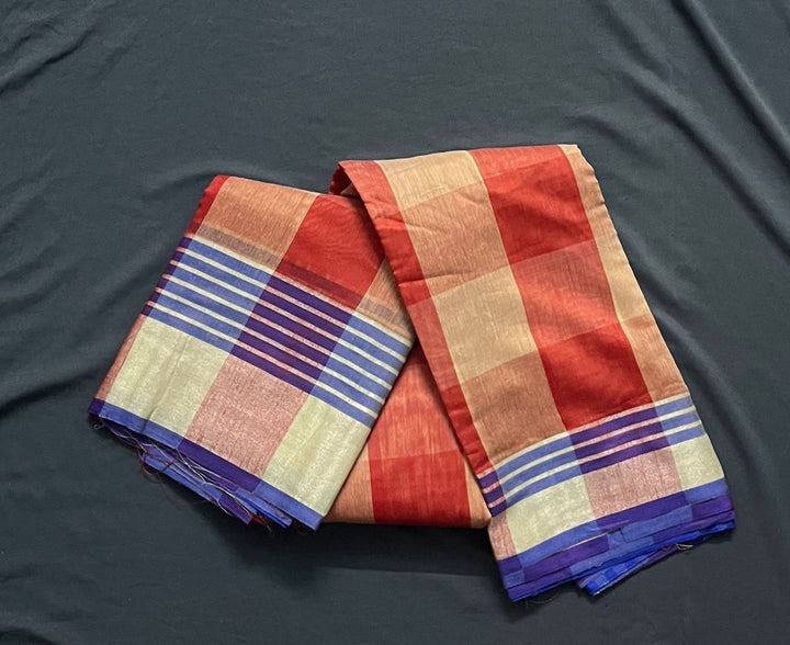 Handloom Cotton Saree Without Blouse