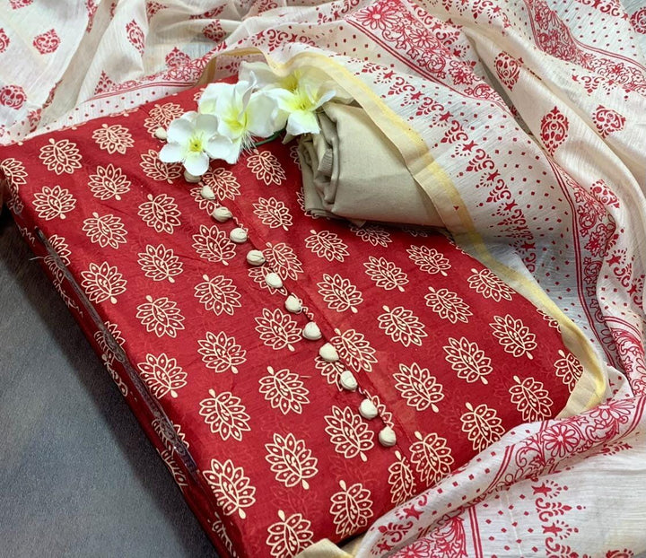 Chanderi Silk / Cotton Dress Material