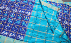 Pochampally Ikkat Pure Silk Unstitched Lehenga